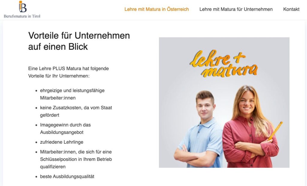 unternehmerportal lehreplusmatura tirol
